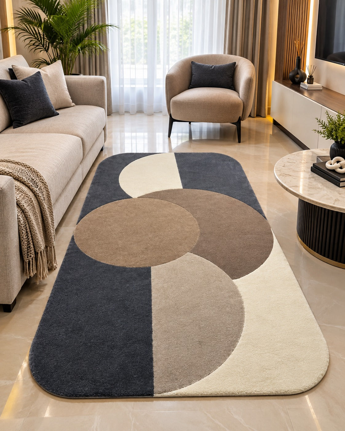 ABSTRACT FLOW MODERN HANDMADE CUSTOM RUG