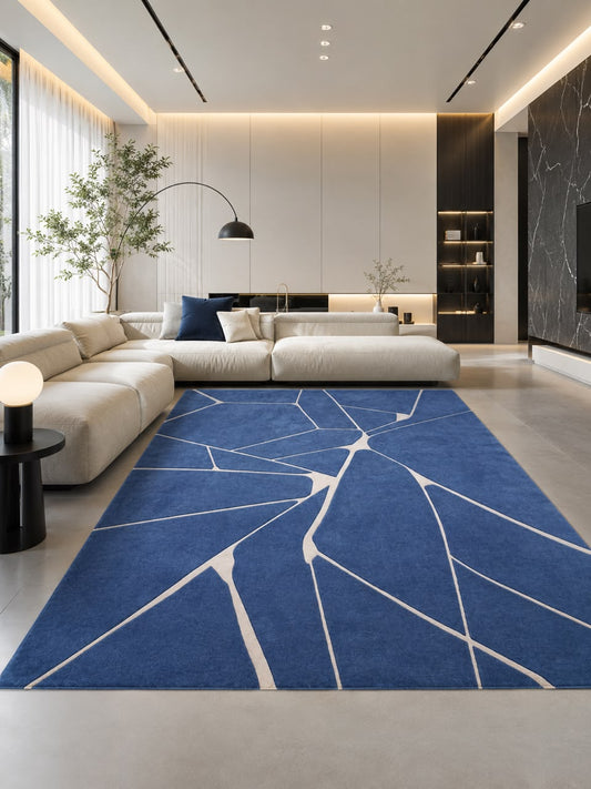 AZURE FRACTURE MODERN HANDMADE CUSTOM RUG