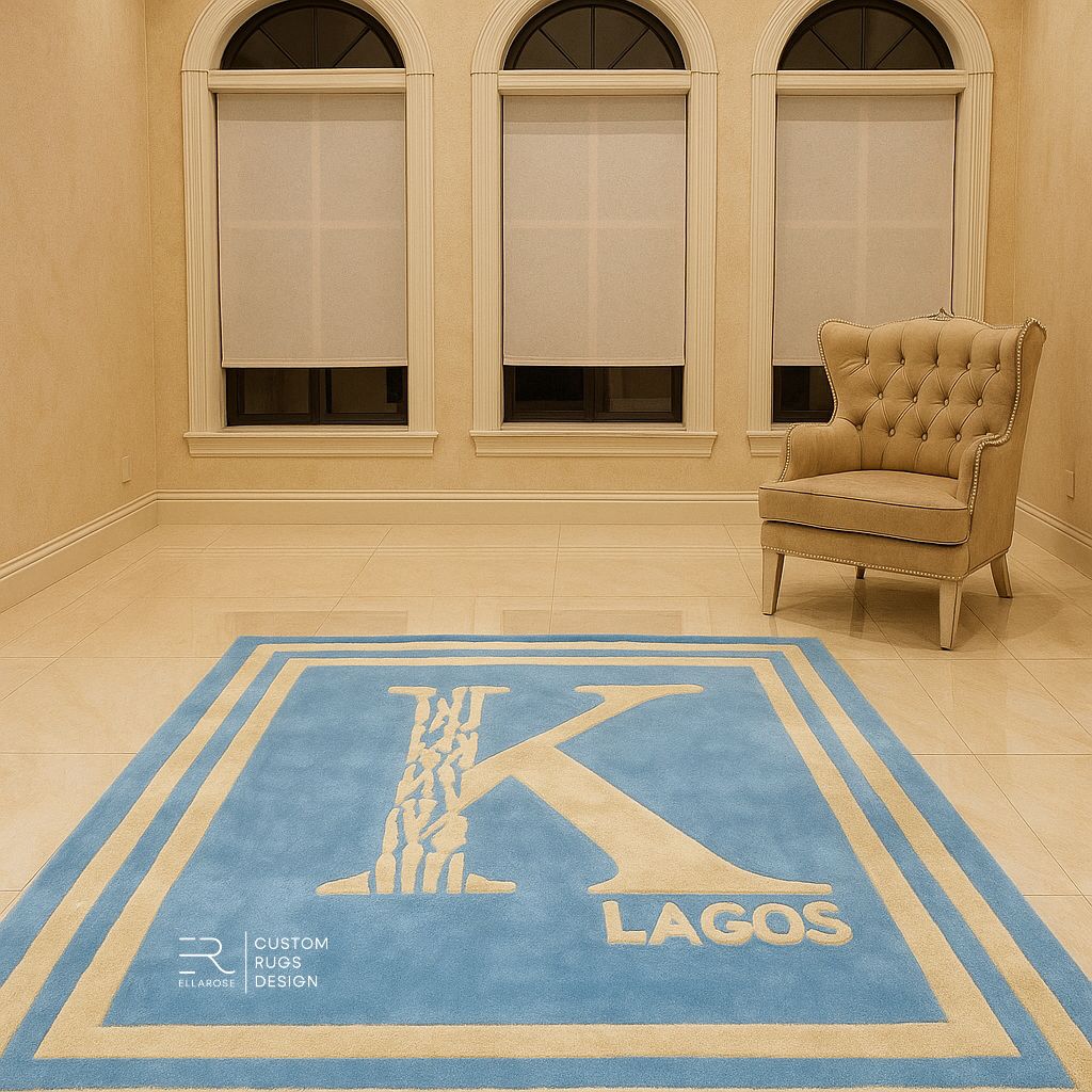 BLUE MONARCH CUSTOM HANDMADE RUG