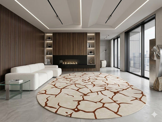 CRACKED EARTH CUSTOM HANDMADE RUG