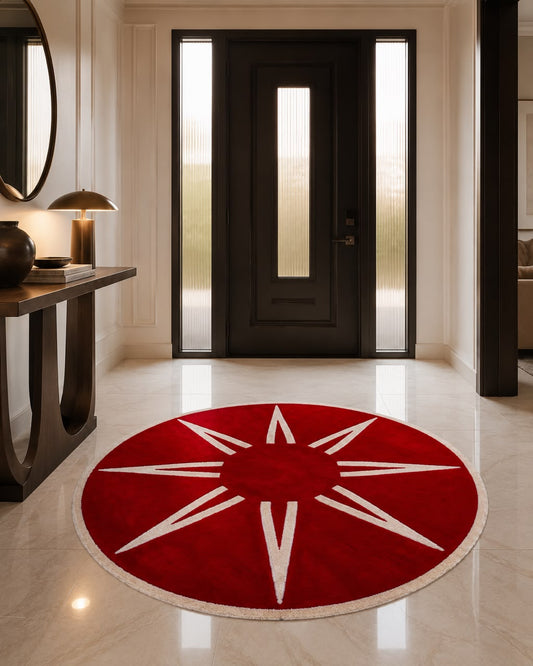 CRIMSON RADIANCE MODERN CUSTOM HANDMADE RUG