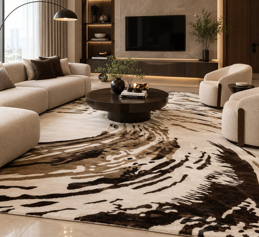 EARTHEN CURRENT MODERN CUSTOM HANDMADE RUG