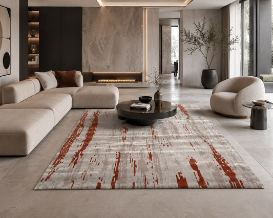EMBER TRACE MODERN CUSTOM HANDMADE RUG