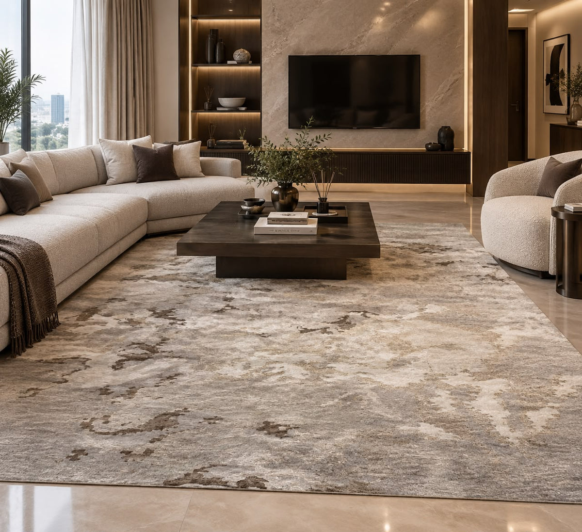 MISTED TERRAIN MODERN HANDMADE CUSTOM RUG
