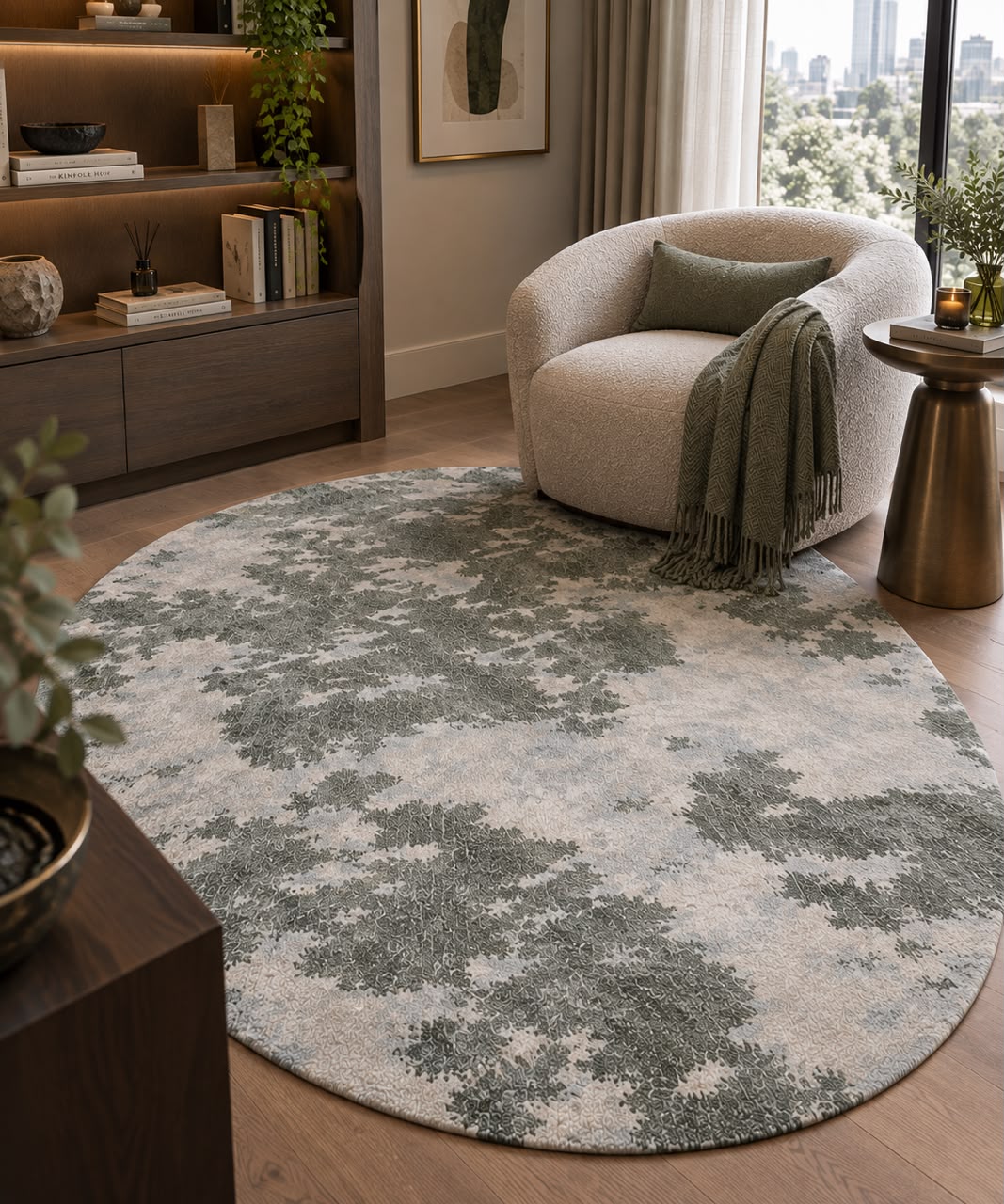 MISTY GROVE MODERN CUSTOM HANDMADE RUG