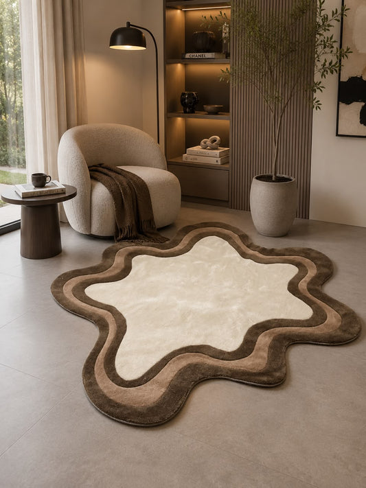 MOCHA BLOOM MODERN CUSTOM HANDMADE RUG