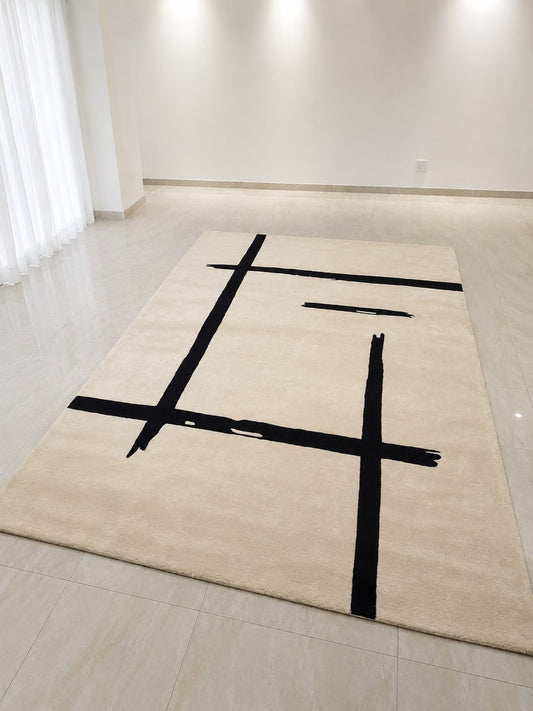 MONO GRID MODERN CUSTOM HANDMADE RUG