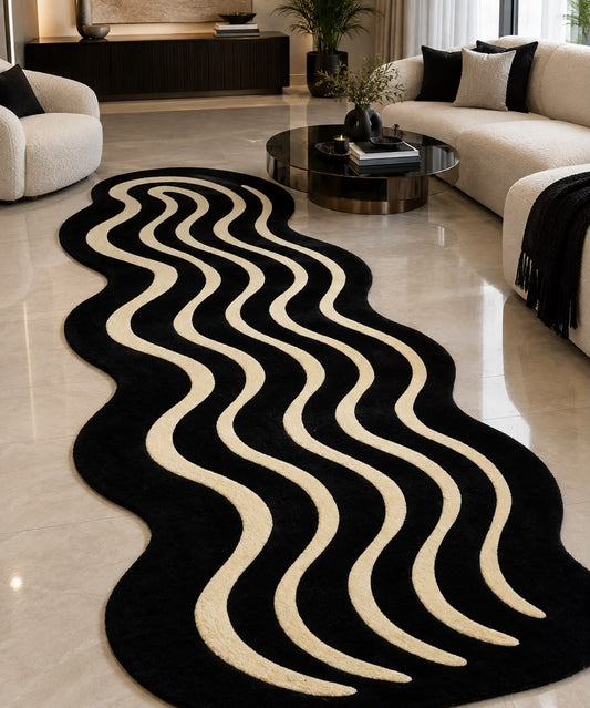 ONYX WAVE MODERN CUSTOM HANDMADE RUG