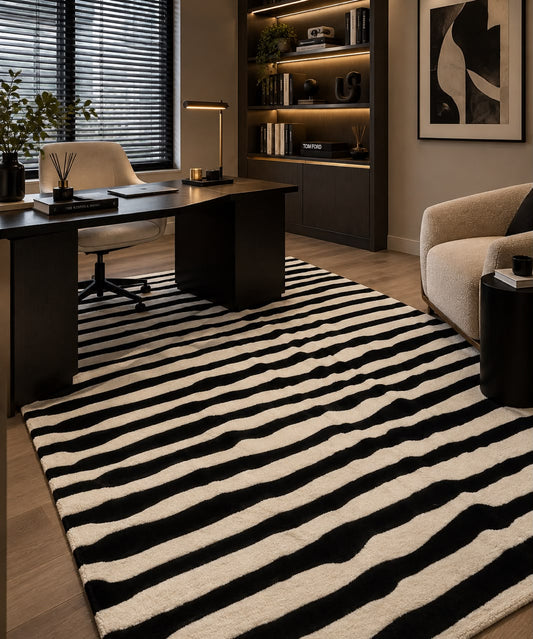 RIPPLE NOIR MODERN CUSTOM HANDMADE RUG