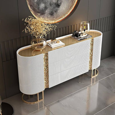 TRAVERTINE OVAL CONSOLE '25