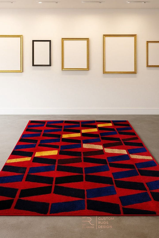 VEE GRID CUSTOM HANDMADE RUG
