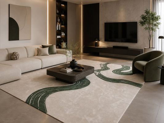 VERDANT FLOW MODERN CUSTOM HANDMADE RUG