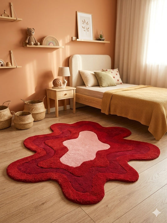 CRIMSON BLOOM HANDMADE CUSTOM RUG