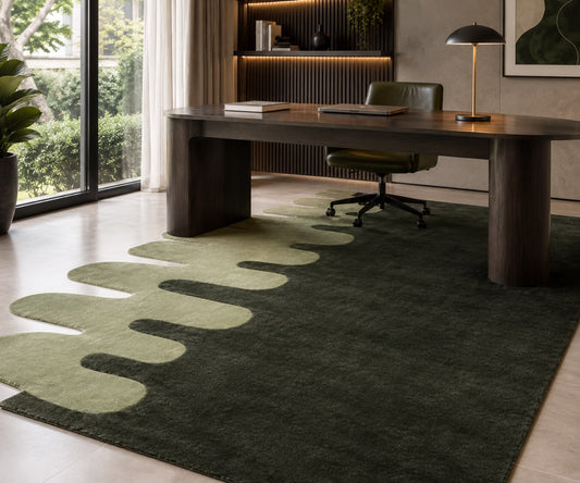 MOSS FLOW MODERN CUSTOM HANDMADE RUG