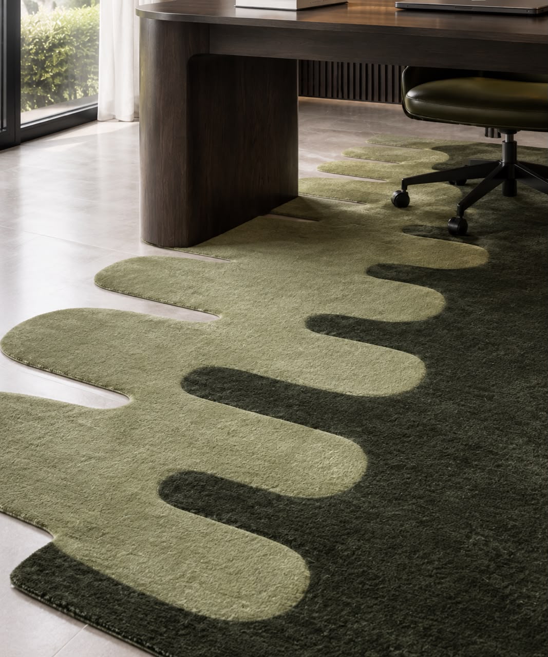 MOSS FLOW MODERN CUSTOM HANDMADE RUG