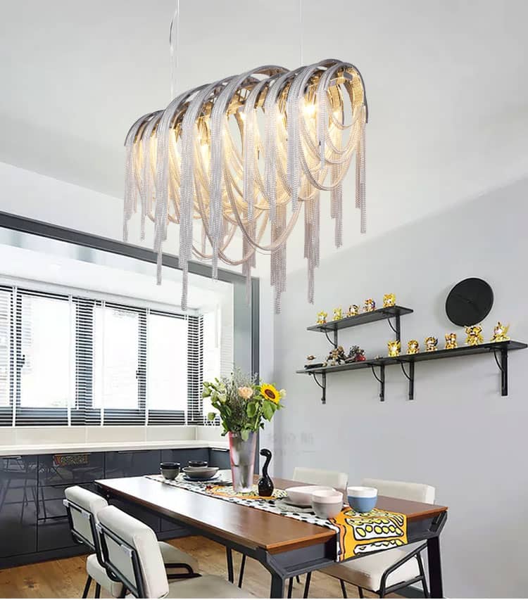 BELINE ALUMINUM CHAIN CHANDELIER