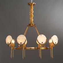 Load image into Gallery viewer, Hazal Marble Gold Chandelier