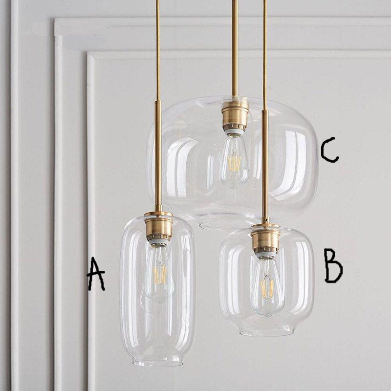 Cora Combination Glass Chandelier with Edison LED Bulbs