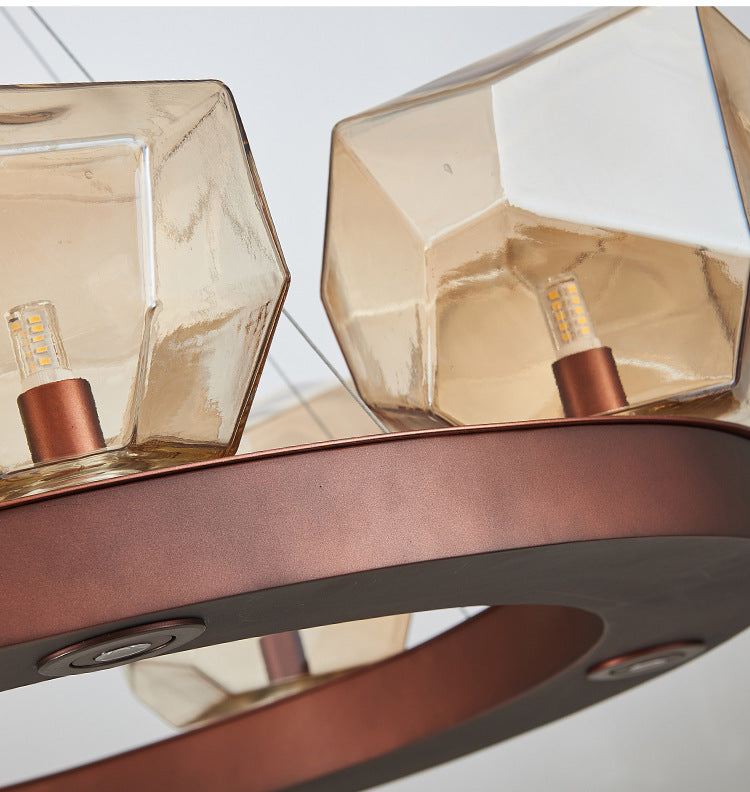 Kenya-Brown Glass Chandelier