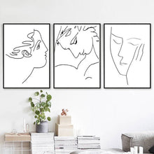 Load image into Gallery viewer, Picasso Sketch Woman Face Art Set of 3