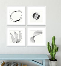 Load image into Gallery viewer, Minimalist Black and White Art, (set of 4)