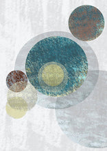 Load image into Gallery viewer, GRAY ABSTRACT CIRCLE ART SET OF 4