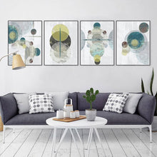 Load image into Gallery viewer, GRAY ABSTRACT CIRCLE ART SET OF 4