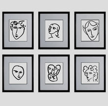 Load image into Gallery viewer, MINIMALIST WOMAN ART PRINT MATISSE SKETCH SET OF 6
