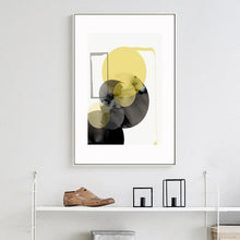 Load image into Gallery viewer, YELLOW &amp; GREY GEOMETRIC POSTER SET OF 3