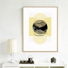 Load image into Gallery viewer, YELLOW &amp; GREY GEOMETRIC POSTER SET OF 3