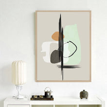 Load image into Gallery viewer, GEOMETRIC ABSTRACT BEIGE ART SET OF 3