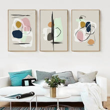 Load image into Gallery viewer, GEOMETRIC ABSTRACT BEIGE ART SET OF 3