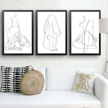 Load image into Gallery viewer, SILHOUETT MINIMALIST FEMALE ART SET OF 3
