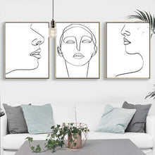 Load image into Gallery viewer, MINIMALIST WOMAN LINE ART BLACK &amp; WHITE SET OF 3