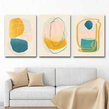 Load image into Gallery viewer, DOWNLOADABLE YELLOW &amp; BLUE ABSTRACT PRINTS SET OF 3