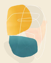 Load image into Gallery viewer, DOWNLOADABLE YELLOW &amp; BLUE ABSTRACT PRINTS SET OF 3