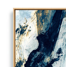 Load image into Gallery viewer, GOLD &amp; NAVY BLUE ABSTRACT WALL ART