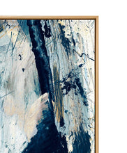 Load image into Gallery viewer, GOLD &amp; NAVY BLUE ABSTRACT WALL ART