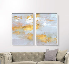 Load image into Gallery viewer, DOWNLOADABLE GOLD AND GRAY ABSTRACT WALL ART (SET OF 2)