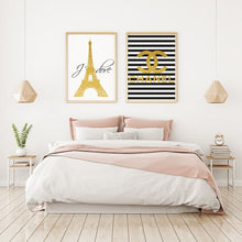 Load image into Gallery viewer, CHANEL BLACKGOLD, CHANEL LOGO, PARIS CHANEL POSTER SET OF 3