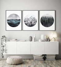 Load image into Gallery viewer, FOREST OCEAN; NATURE PRINTS ON LANDSCAPE SET OF 3