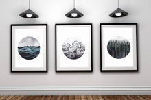 Load image into Gallery viewer, FOREST OCEAN; NATURE PRINTS ON LANDSCAPE SET OF 3