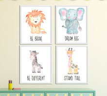 Load image into Gallery viewer, JUNGLE ANIMALS KIDS DECOR SET OF 4