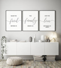 Load image into Gallery viewer, DINING ROOM; KITCHEN WALL ART; BIBLE VERSE POSTER SET OF 3