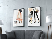 Load image into Gallery viewer, FASHION ILLUSTRATION; CHANEL GIRLS SET OF 2