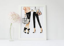 Load image into Gallery viewer, FASHION ILLUSTRATION; CHANEL GIRLS SET OF 2