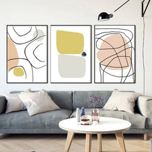 Load image into Gallery viewer, GEOMETRIC MODERN ABSTRACT PRINT SET OF 3