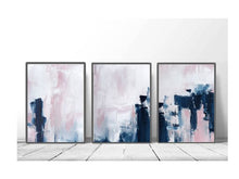 Load image into Gallery viewer, Pink &amp; Navy Blue Minimalist Wall Art (Set of 3)
