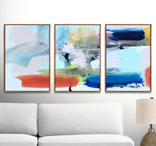 Load image into Gallery viewer, TOUCH OF ORANGE MULTI-COLOURED ABSTRACT ART set of 3