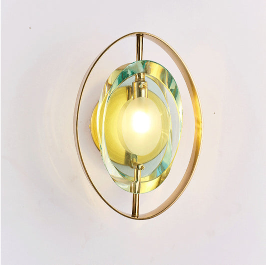 PRECIE POST MODERN GREEN CRYSTAL WALL SCONCE